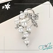 【伊飾童話】珍珠葡萄＊浪漫水鑽別針胸針  銀