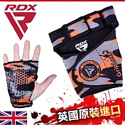 【英國RDX】阿索斯 健身手套/重訓手套/手套/拳擊/助力帶 WGN-R2(四色任選) L-XL 橘色