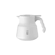 【HARIO】V60 VHSN系列雙層真空不鏽鋼保溫咖啡壺PLUS 02 600ml(2~5杯) 白色VHSN-60-W