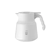 【HARIO】V60 VHSN系列雙層真空不鏽鋼保溫咖啡壺PLUS 03 800ml (2-6杯) 白色VHSN80-W