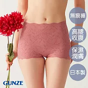 【日本GUNZE】雙重保水潤膚無痕高腰內褲 M 紅色