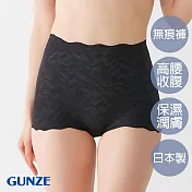 【日本GUNZE】雙重保水潤膚無痕高腰內褲(KB1662-BLK) M 黑色