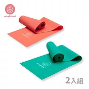 【Mukasa】中階彈力帶 5.5kgs (珊瑚橘) + 進階彈力帶 6.5kgs (翡翠綠)