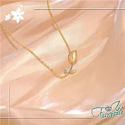 【伊飾童話】光澤鬱金香＊貓眼石水鑽典雅項鍊