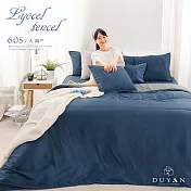 【DUYAN 竹漾】60支萊賽爾天絲雙人床包三件組 / 藍夜極光 台灣製