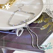 【伊飾童話】性感蝴蝶＊流蘇水鑽鎖骨短項鍊  銀