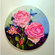 【玲廊滿藝】盧來全-蝶戀花35x35cm