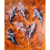 【玲廊滿藝】曾啟文-六六大順45x38cm