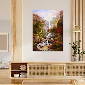 【御畫房】高山飛瀑 國家一級畫師手繪油畫60×90cm VF-104 (客製商品)