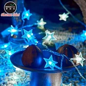 摩達客-50燈LED皮線燈串(USB充電/五角星星-藍白光)5M-遙控器