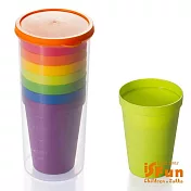 【iSFun】彩虹小畫家*多功能防摔漱口塑膠水杯7件組