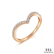 【點睛品】PROMESSA 小皇冠系列 V型 18K玫瑰金鑽石戒指 13 玫瑰金