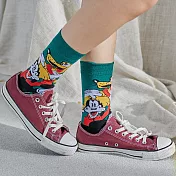 【Wonderland】經典卡通中筒襪(5色) FREE 綠色