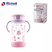 【Richell 利其爾】AQ 粉紅甜點水杯320ml (含底座)