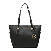 MICHAEL KORS 素面皮革手提肩背包-黑