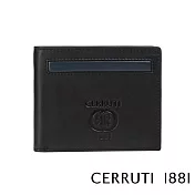 【Cerruti 1881】限量2折 義大利頂級小牛皮8卡短夾 全新專櫃展示品(黑色 CEPU05702M)