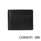 【Cerruti 1881】限量2折 義大利頂級小牛皮12卡短夾 全新專櫃展示品(黑色 CEPU05717M)