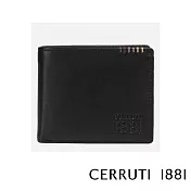 【Cerruti 1881】限量2折 義大利頂級小牛皮6卡短夾 全新專櫃展示品(黑色 CEPU05655M)