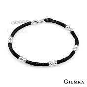 GIUMKA五路財神手鍊925純銀蠶絲蠟繩手繩新春開運招財推薦 單個價格 MHS05016 16 H款黑色約18CM