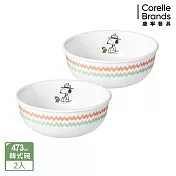 【美國康寧 CORELLE】SNOOPY 露營趣 473ml韓式湯碗2入組-B04