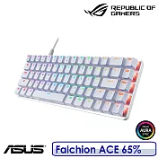 【送原廠ROG電競鼠墊】ASUS 華碩 Falchion ACE 65% 有線電競鍵盤 白色 中文  茶軸