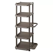 日本Like-it|(窄版)五層鞋櫃附傘架 棕色