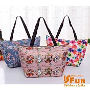 【iSFun】大容量肩背＊保溫保冷便當袋  深藍花語