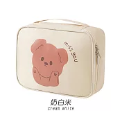 JIAGO 多功能化妝收納包 奶白米
