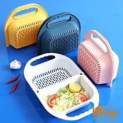 【iSFun】摺疊瀝水＊洗滌蔬果多功能收納籃  粉