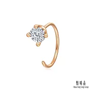【點睛品】Daily Luxe 5分 閃耀圓形 18K金鑽石耳環(單只)
