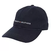 【Tommy Hilfiger】經典小LOGO可調節鴨舌棒球帽(6941823) 海軍藍