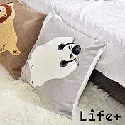 Life+ 動物藝術立體刺繡抱枕/繡花靠墊/靠枕-6款任選 熊你平安