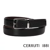 【Cerruti 1881】限量3折 義大利頂級小牛皮皮帶 全新專櫃展示品 CECT06155M(黑色 附送禮提袋)