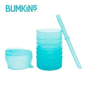Bumkins 白金矽膠吸管杯- 水藍