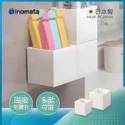 【日本inomata】日製方形磁吸壁掛式收納盒-3入- 大