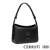 【Cerruti 1881】限量2折 義大利頂級小牛皮肩背包 全新專櫃展示品(黑色 CEBA05636M)