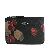 COACH 花朵印花鑰匙釦拉鍊零錢包