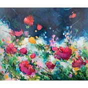 【玲廊滿藝】劉巧玲-	有著粉紅微光的夜晚50x60.5cm