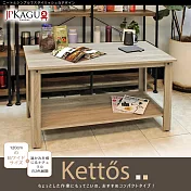 JP Kagu 臺灣製日式木製長方形雙層茶几120x60cm(矮桌/和室桌) 木紋灰色