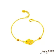 J’code真愛密碼金飾 福氣兔硬金手鍊