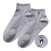 【ONEDER旺達棉品】韓系電繡1/2中統羅紋襪 柔棉刺繡襪 台灣製棉襪- 灰色(藍白拖) GK-A302