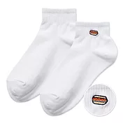 【ONEDER旺達棉品】韓系電繡1/2中統羅紋襪 柔棉刺繡襪 台灣製棉襪- 純白(熱狗) GK-A304