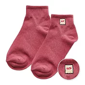 【ONEDER旺達棉品】韓系電繡1/2中統羅紋襪 柔棉刺繡襪 台灣製棉襪- 磚紅(餅乾) GK-A308