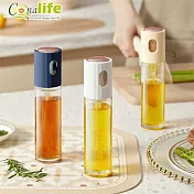 [Conalife] 升級款控油霧化按壓玻璃油醋瓶180ml - 1入  ( 米白款)
