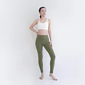 【Mukasa】DURABLE 線條修身瑜珈褲 - 橄欖綠 - MUK-22932 S 橄欖綠