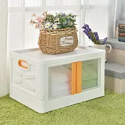 【H&R安室家】雙門開可摺疊50*35*30cm收納箱(3入)BNF98 橘色