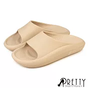 【Pretty】男女 拖鞋 浴室拖鞋 輕量 防水 室內 室外 寬版 厚底 舒壓 臺灣製 JP23 卡其色
