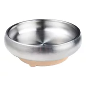 little.b 316雙層不鏽鋼寬口麥片吸盤碗(學習餐具)- 暖暖橘