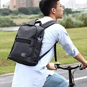 BAGCOM 暗鍊收納後背包-麻黑-搭配胸扣帶+背帶