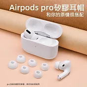 AirPods/藍牙耳機 耳塞/耳帽 多功能矽膠收納包(附鑰匙圈環) 白色
